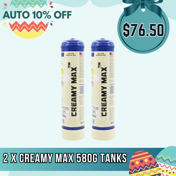 2 tanks 580g cream chargers