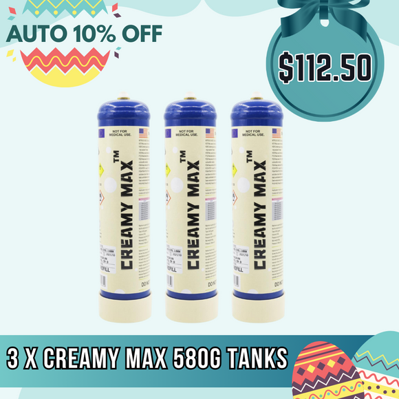 3 tanks 580g cream chargers