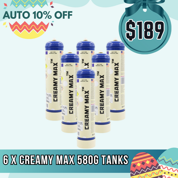 6 tanks 580g cream chargers