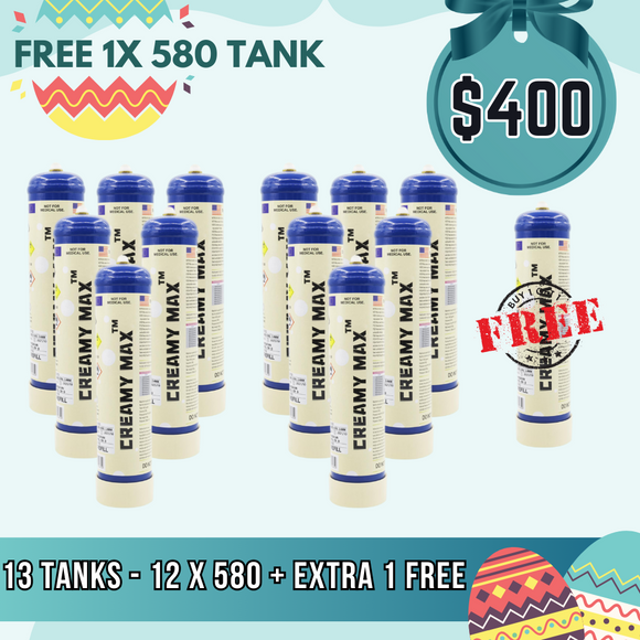 13 tanks 580g cream chargers