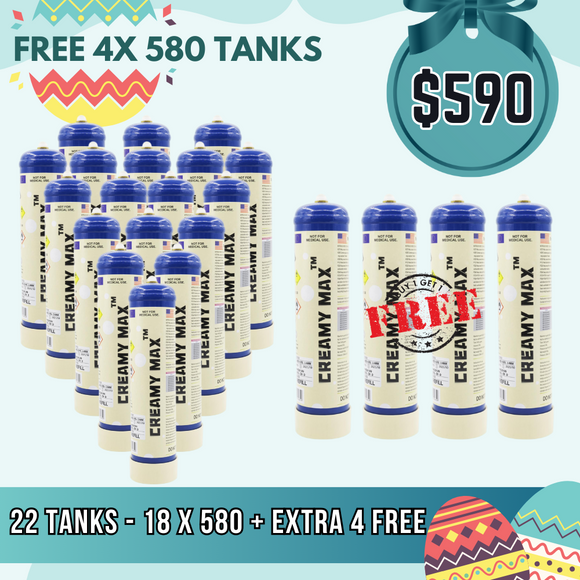 22 tanks 580g cream chargers