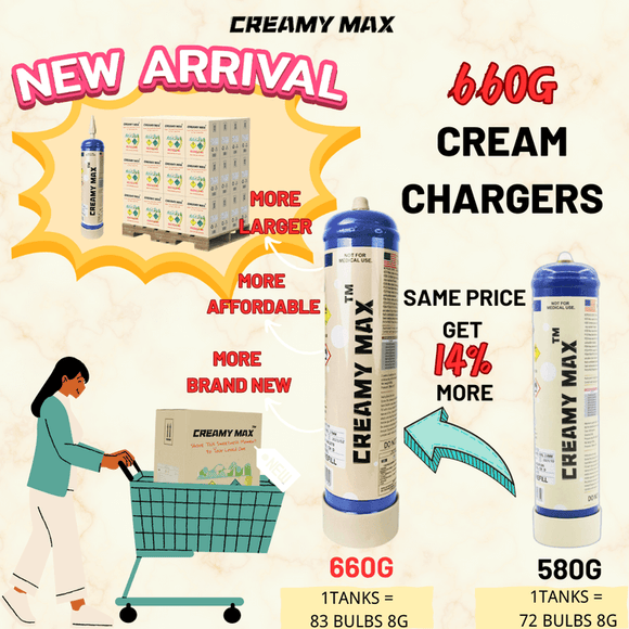 660g creamy max cream chargers